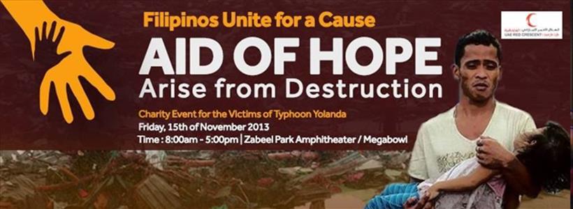 Filipinos Unite For a Cause: AID OF HOPE for victims of typhoon Yolanda